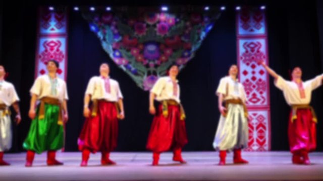 Ukrainian national dances. Out of focus.