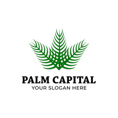 Green organic palm capital logo concept