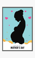 beautiful pregnant woman. happy mothers day. Vector illustration. - Vector