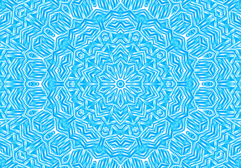 Abstract bright blue concentric pattern