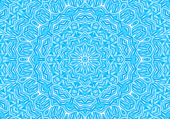 Fototapeta premium Abstract bright blue concentric pattern