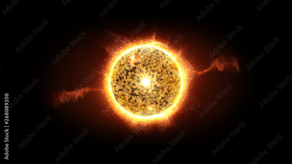 Poster Futuristic graphic user interface head up display screen with digital holographic Nuclear Fusion energy simulator display for digital background