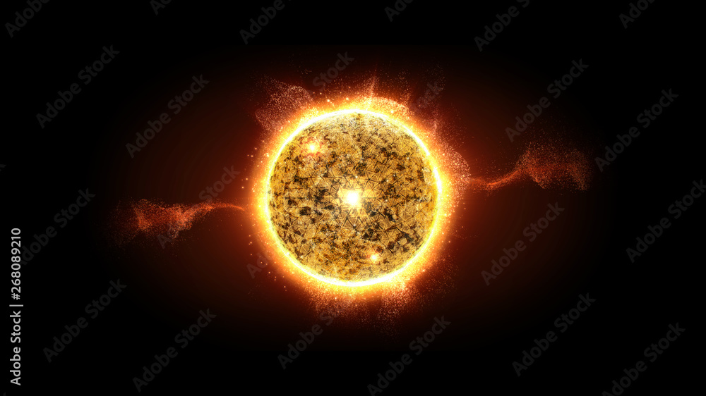 Poster Futuristic graphic user interface head up display screen with digital holographic Nuclear Fusion energy simulator display for digital background