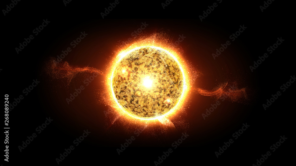 Poster Futuristic graphic user interface head up display screen with digital holographic Nuclear Fusion energy simulator display for digital background