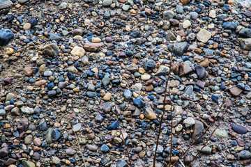 Texture of small stones in grey tones