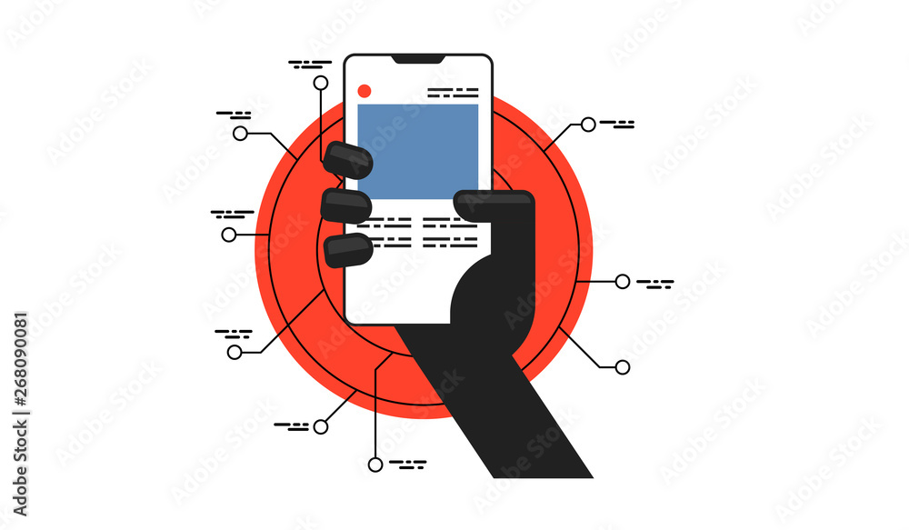 Aufkleber web development illustration. programming crossplatforn. creative template for web and print.