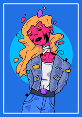 cartoon girl in trendy style. Vector creative illustration.