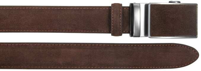 ends of men belt with automatic buckle isolated on white background