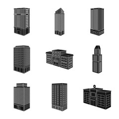 Isolated object of architecture and estate icon. Collection of architecture and build stock symbol for web.