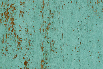 Turquoise Blue Wood Panel with Peeling Paint Texture