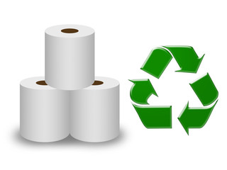 トイレットペーパーとリサイクルマーク
