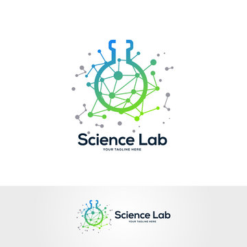 lab logo designs concept, science and medicine creative symbol, tech logo template