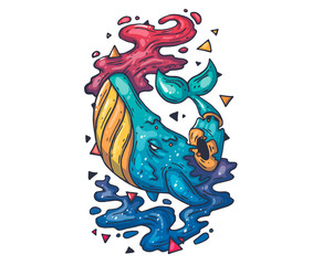 Fototapeta premium Cartoon illustration for print and web. Character in the modern graphic style.