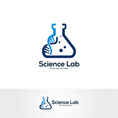 DNA logo designs concept, science and medicine creative symbol, lab logo template