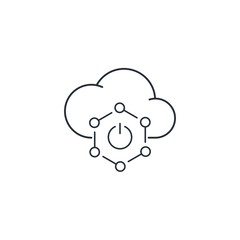 Cloud. The choice of connection to the Internet data  exchange, storage. File service concept.Vector linear icon.