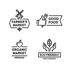 Vector Organic Farmers Food Label Set