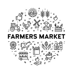 Vector Farmers Market Icon Set