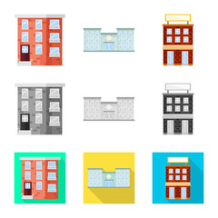Vector design of municipal and center symbol. Set of municipal and estate   stock symbol for web.