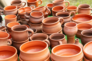 handmade earthenware of various sizes and shapes