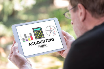 Accounting concept on a tablet
