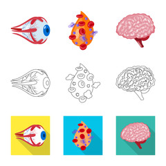 Vector design of biology and scientific logo. Set of biology and laboratory vector icon for stock.