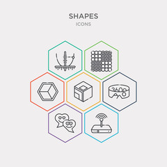simple set of favorite wireles conecction, lover, 360, geometry cube icons, contains such as icons poligon, dot square, parabola and more. 64x64 pixel perfect. infographics vector