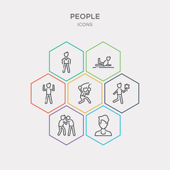 simple set of man hair, gossip, give flower, climbing sport icons, contains such as icons standing up man, stretching exercises, standing frontal man and more. 64x64 pixel perfect. infographics