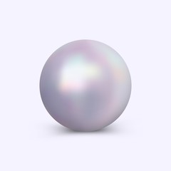 Vector bright pearl isolated on light background. Pearl elegant design element for decoration advertising, banner, poster, logo, emblem and more.
