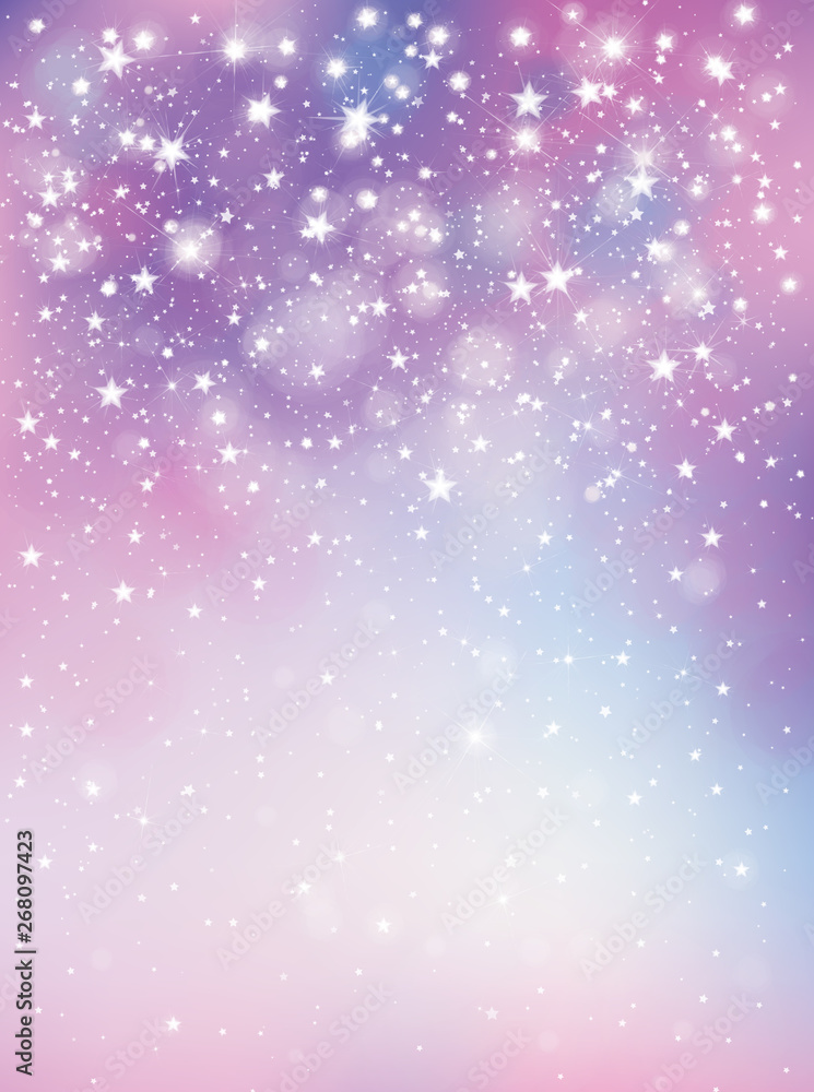 Wall mural vector violet, sparkling background with lights and stars.