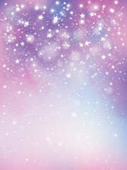 Vector violet, sparkling background with lights and stars.