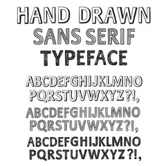 Obraz premium Hand drawn vector fonts set
