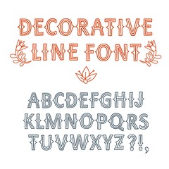 Vintage hand written vector font