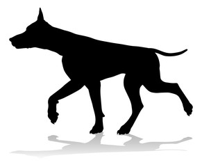 A detailed animal silhouette of a pet dog