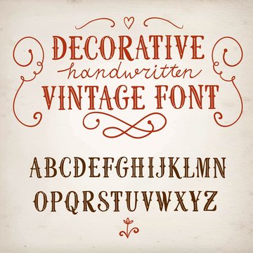 Vintage decorative vector font