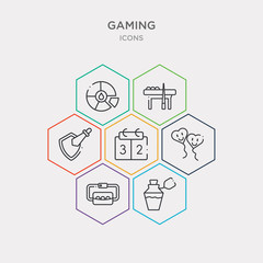 simple set of potions, trunk open, balloon hearts, scores icons, contains such as icons role playing game, pool table, trivial and more. 64x64 pixel perfect. infographics vector