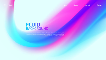 Trendy fluid gradient background for landing page background, colorful abstract liquid 3d shaped. Futuristic design backdrop for banner, poster, cover, flyer, presentation, advertising