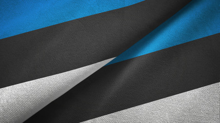 Estonia two flags textile cloth, fabric texture