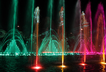 Obraz premium Night singing fountains in Cyprus