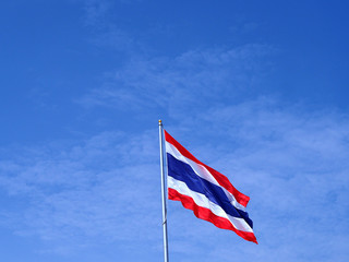 National flag blue sky background 
