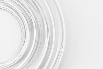 Abstract background with the image of a random rotating thin rings. 3D illustration