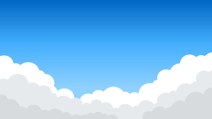 Sky and Clouds Background. Stylish design with a flat poster, flyers, postcards, web banners. Cartoon style. Isolated Object. Vector illustration.