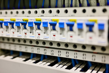 Protective circuit breakers for switchgear motors.