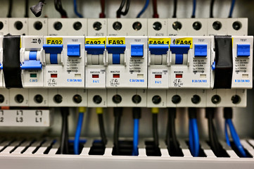 Protective circuit breakers for switchgear motors.