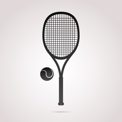 Tennis racket vector icon. 