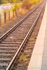 railway tracks in the evenings sun