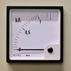 Analog Current Load Indicator on Switchgear.