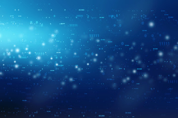 Binary Code Background, Digital Abstract technology background, flowing number one and zero text in binary code format in technology background.