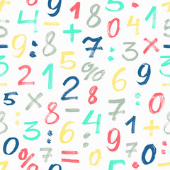 Number seamless pattern. Vector illustration.