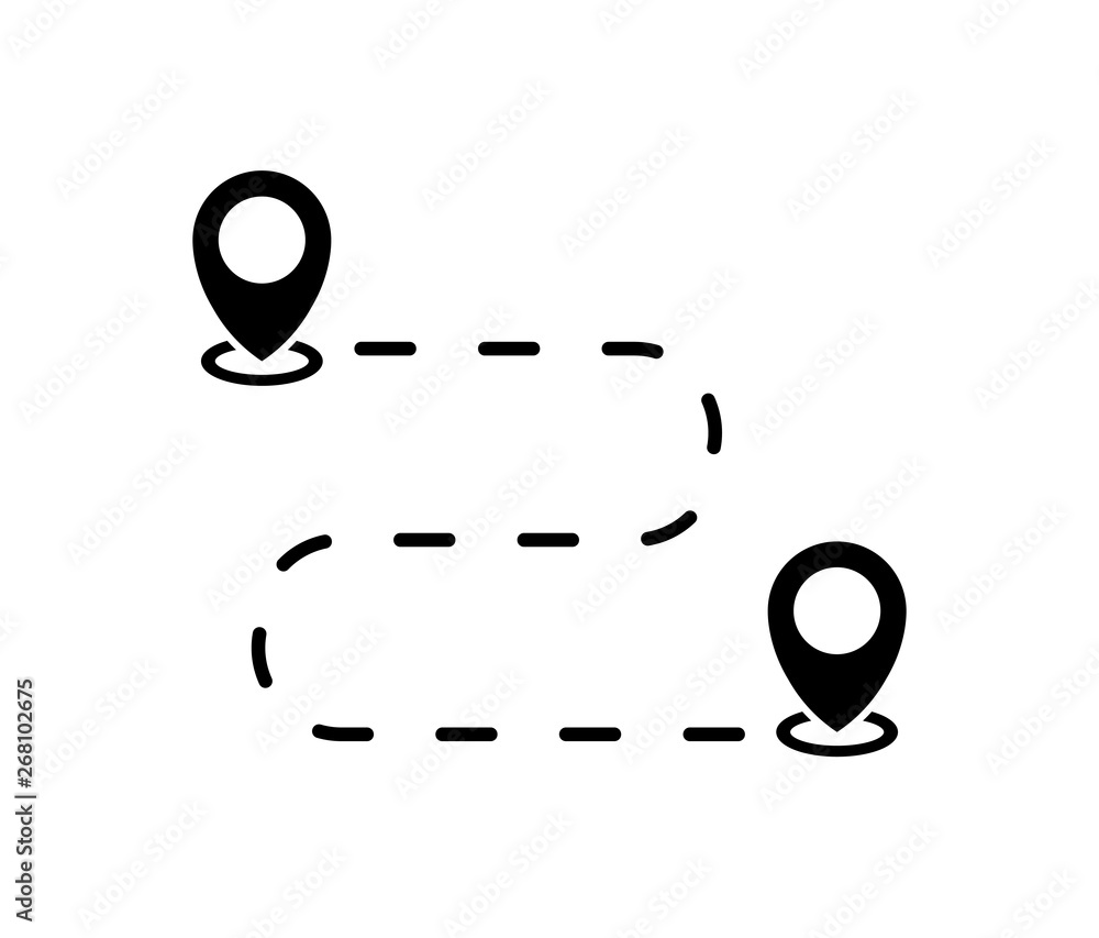 Poster location pin or map pointer icon, vector symbol