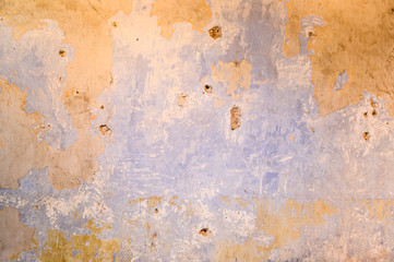 Old concrete wall with blue paint